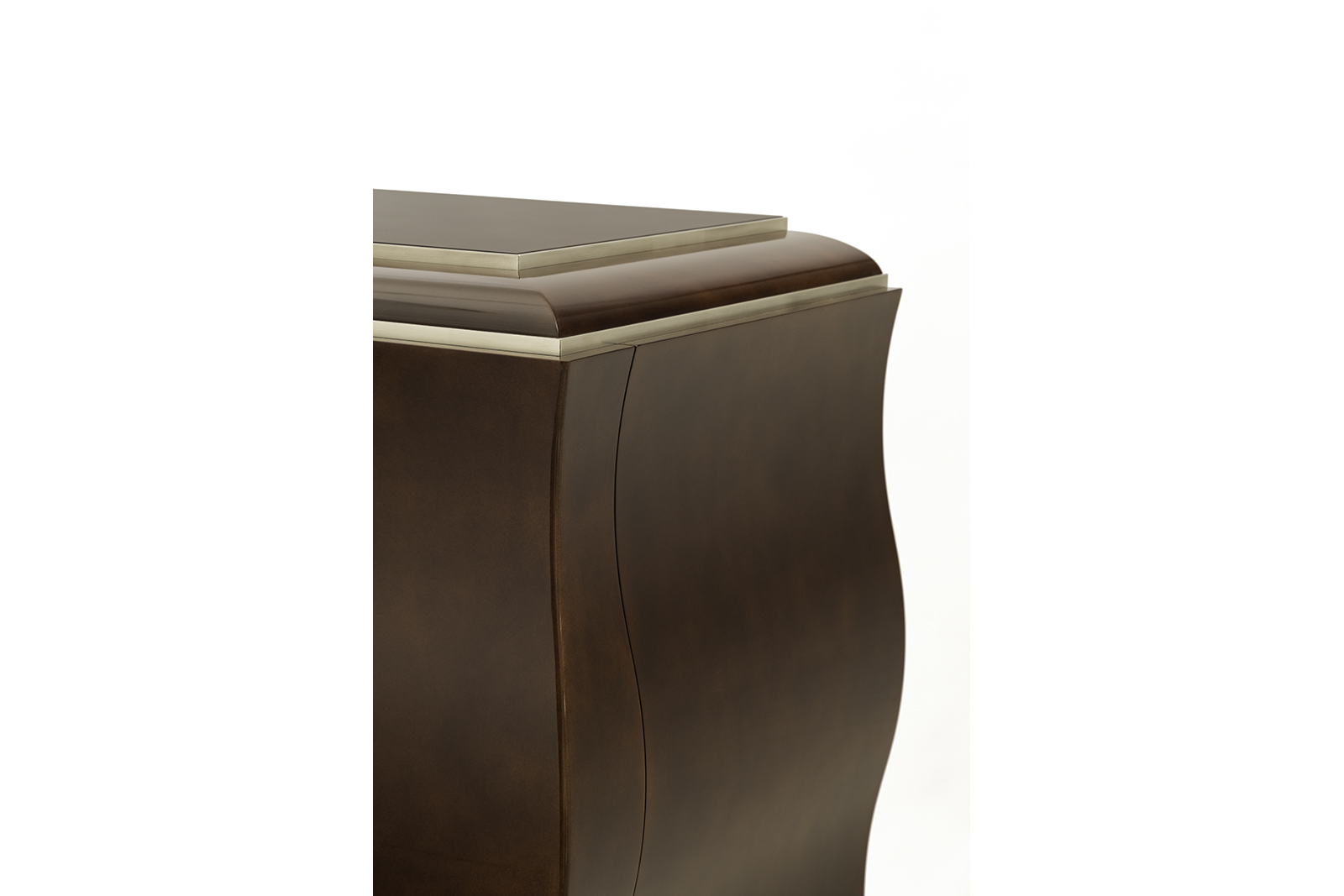 Bar Cabinet In Sycamore, Pewter & Tone-on-Tone Lacquer