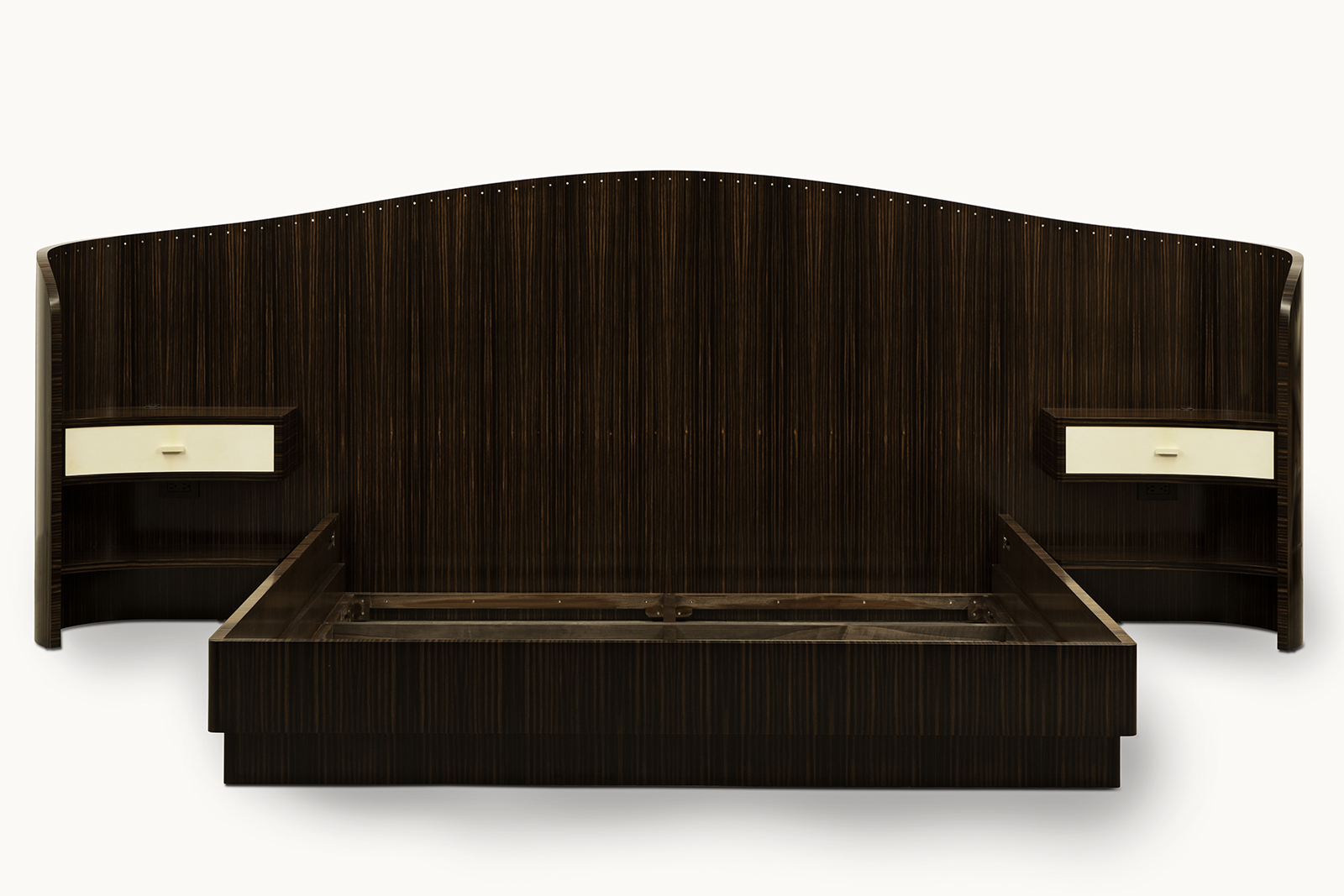 Bed In Macassar Ebony, Parchment And Mother-of-pearl