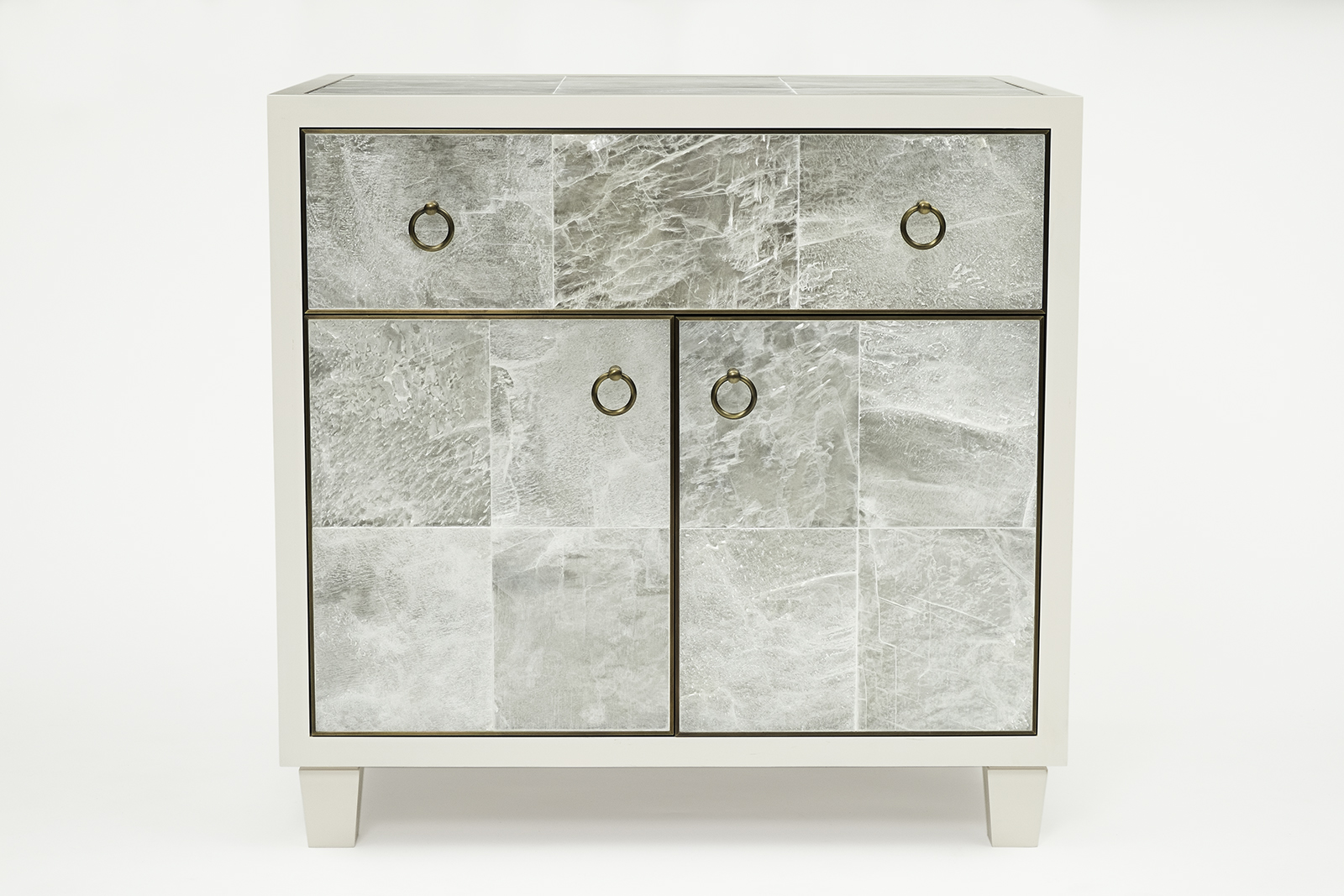 Bedside Table in Gypsum & White Lacquer