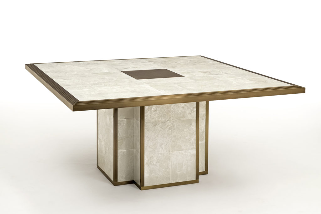 entry table in gypsum & bronze