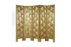 J.m. Frank Inspired Screen In Straw Marquetry With Fan Pattern