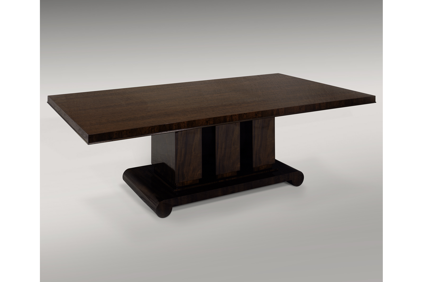 Jacques-Emile Ruhlmann Inspired Dining Table In Figured Vintage Mahogany