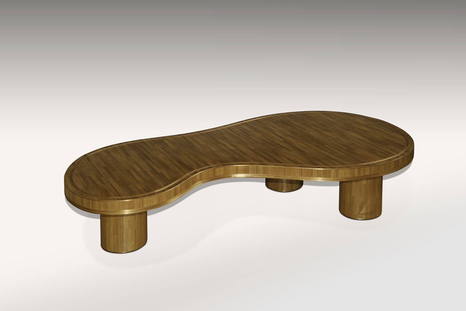 Jean Royere Inspired Coffee Table In Straw Marquetry