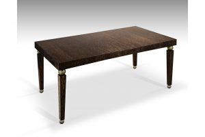 Table In Palmwood & Patinated Bronze